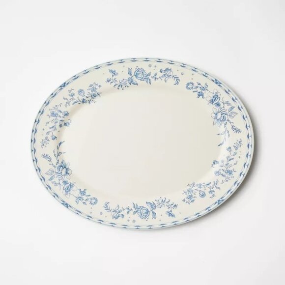 16.88" Blue Floral Melamine Serving Platter – Threshold Studio McGee Blue Target - Picture 3 of 5